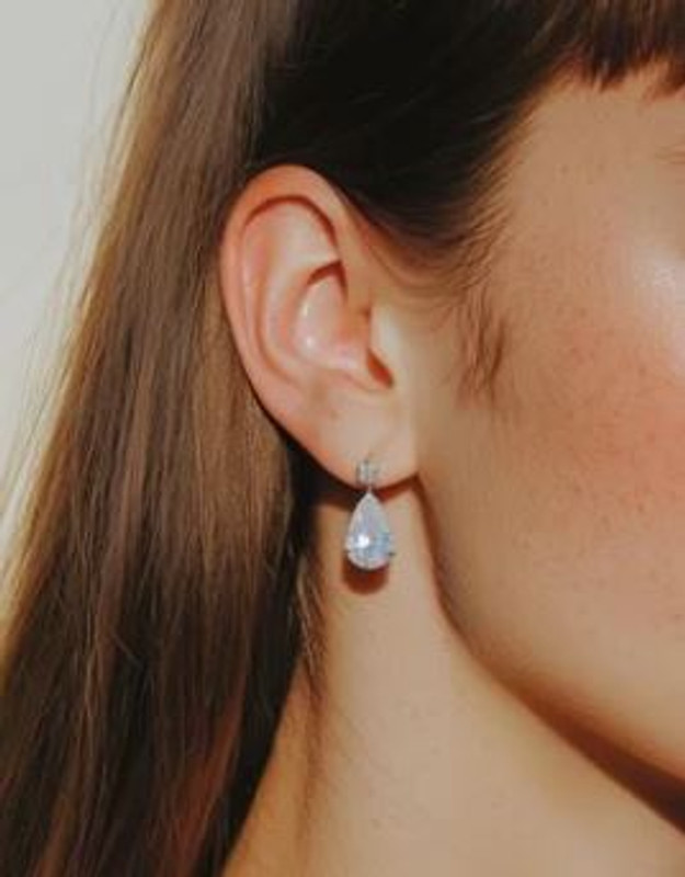 Pendientes plata lagrima